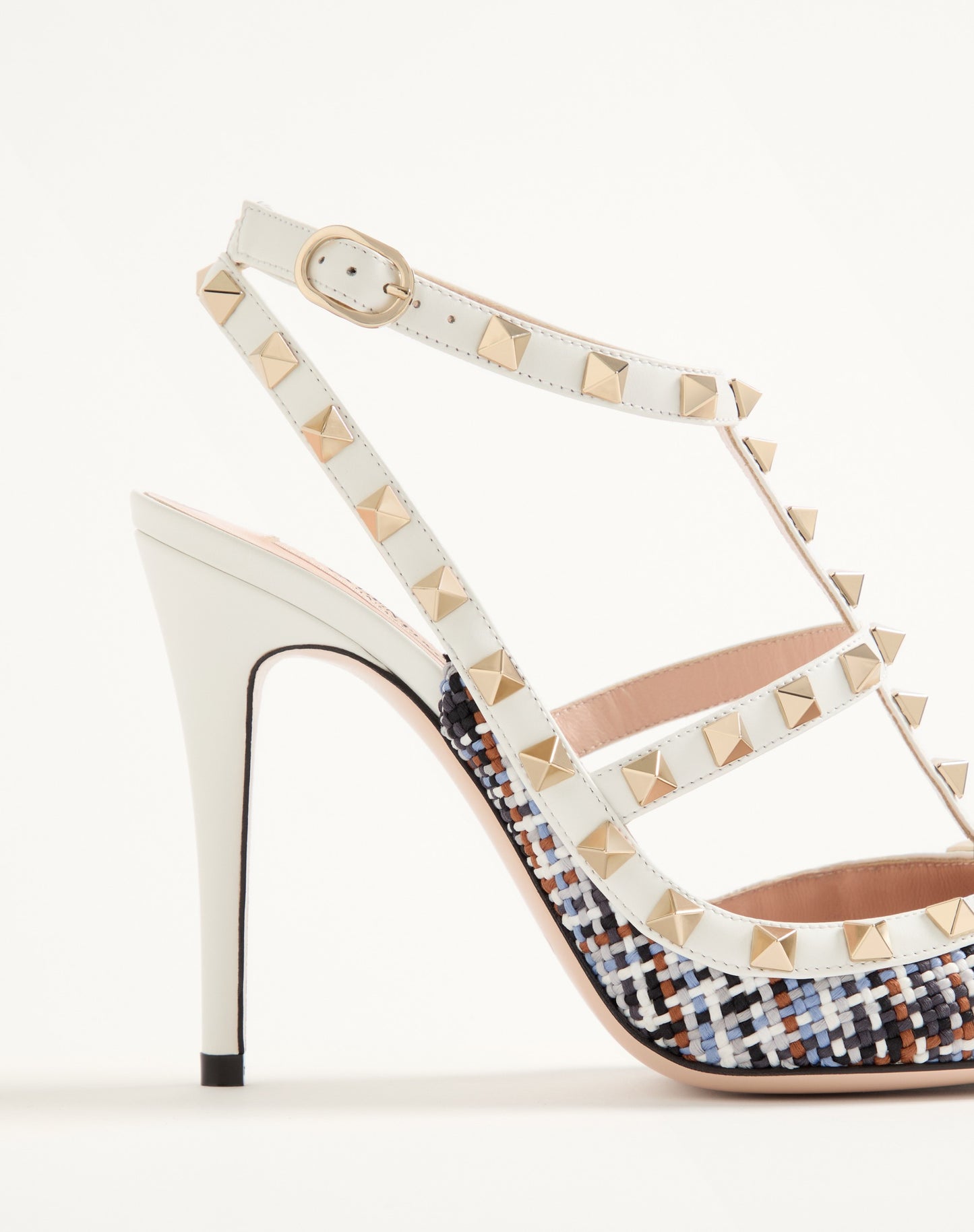 Rockstud Pumps In Woven Fabric 100mm