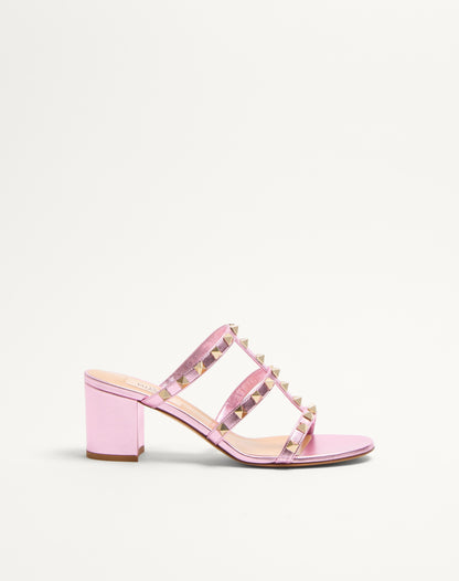 Rockstud Slide Sandal In Laminated Nappa Leather 60mm