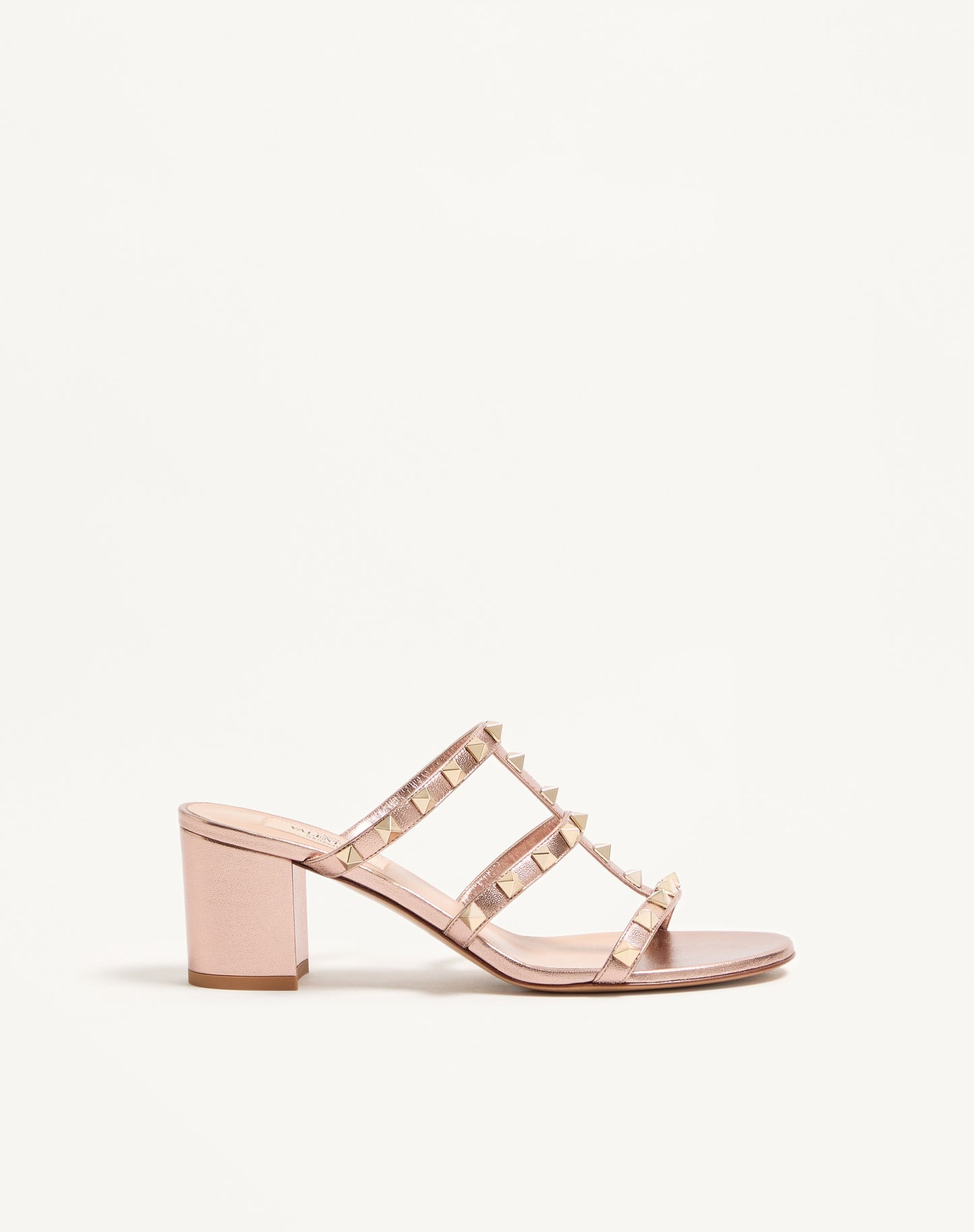 Rockstud Slide Sandal In Laminated Nappa Leather 60mm