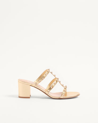 Rockstud Slide Sandal In Laminated Nappa Leather 60mm