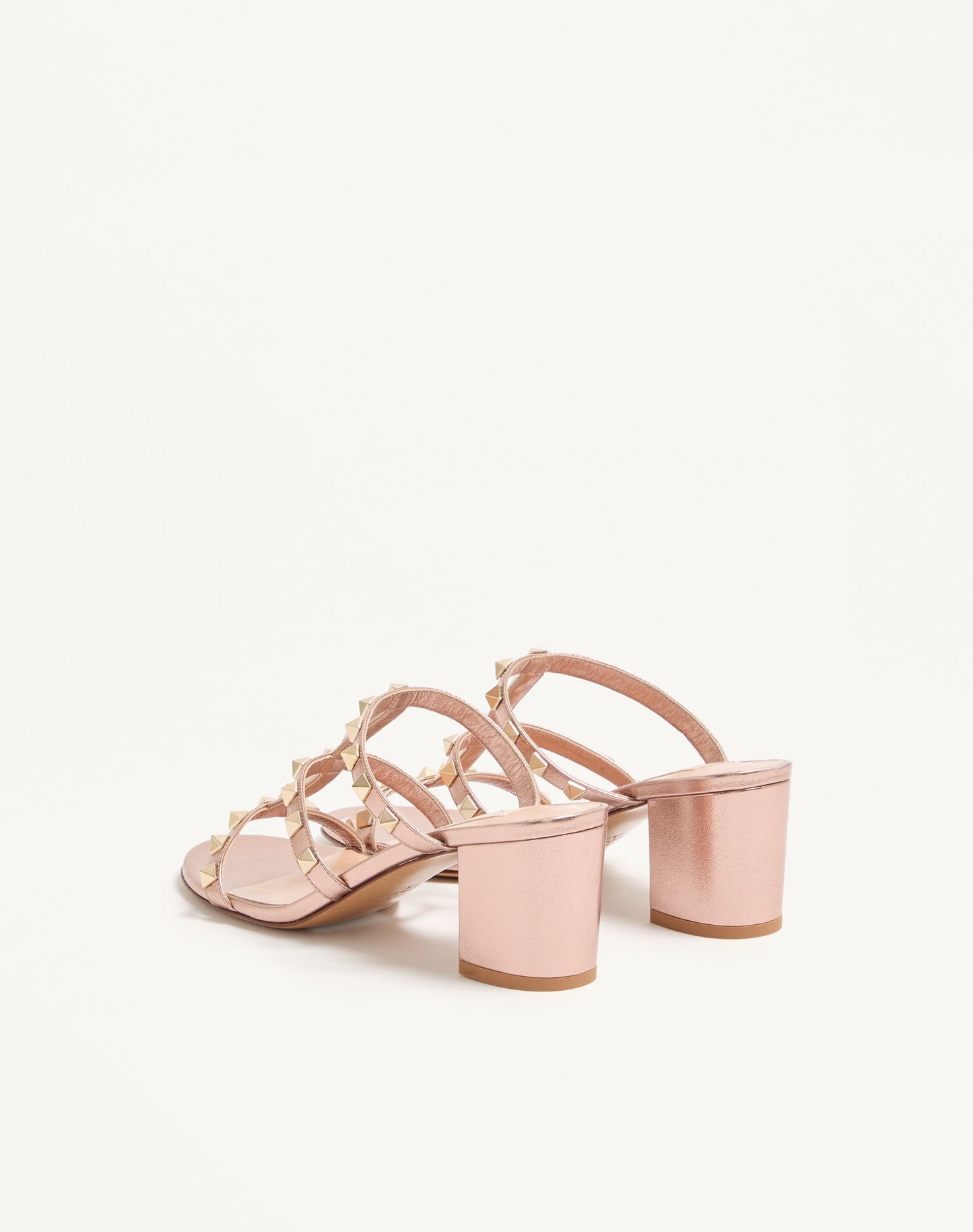 Rockstud Slide Sandal In Laminated Nappa Leather 60mm