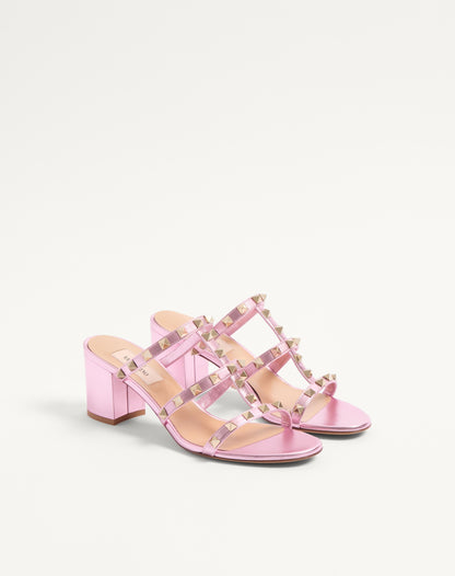 Rockstud Slide Sandal In Laminated Nappa Leather 60mm