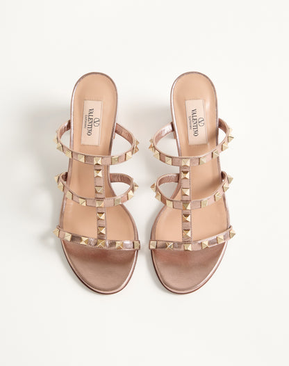 Rockstud Slide Sandal In Laminated Nappa Leather 60mm