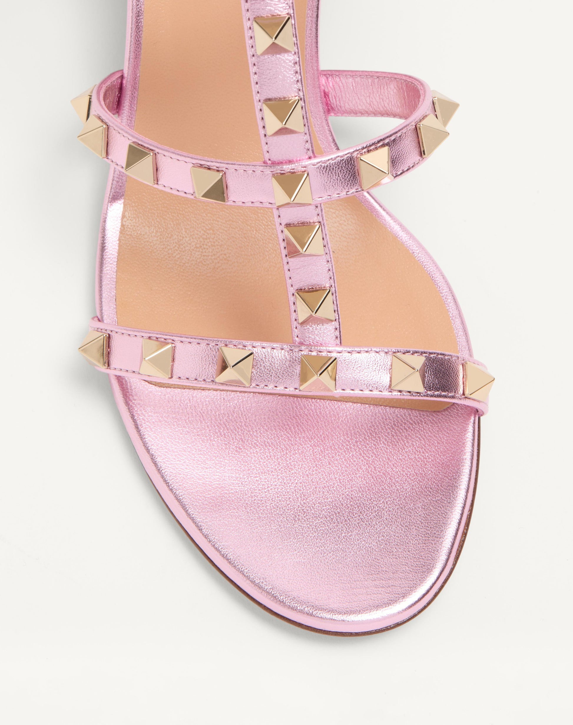 Rockstud Slide Sandal In Laminated Nappa Leather 60mm