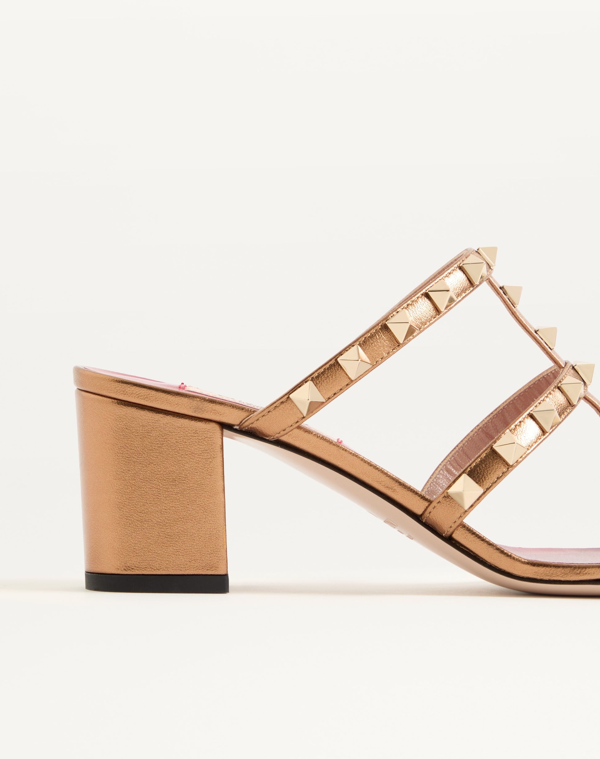 Rockstud Slide Sandal In Laminated Nappa Leather 60mm