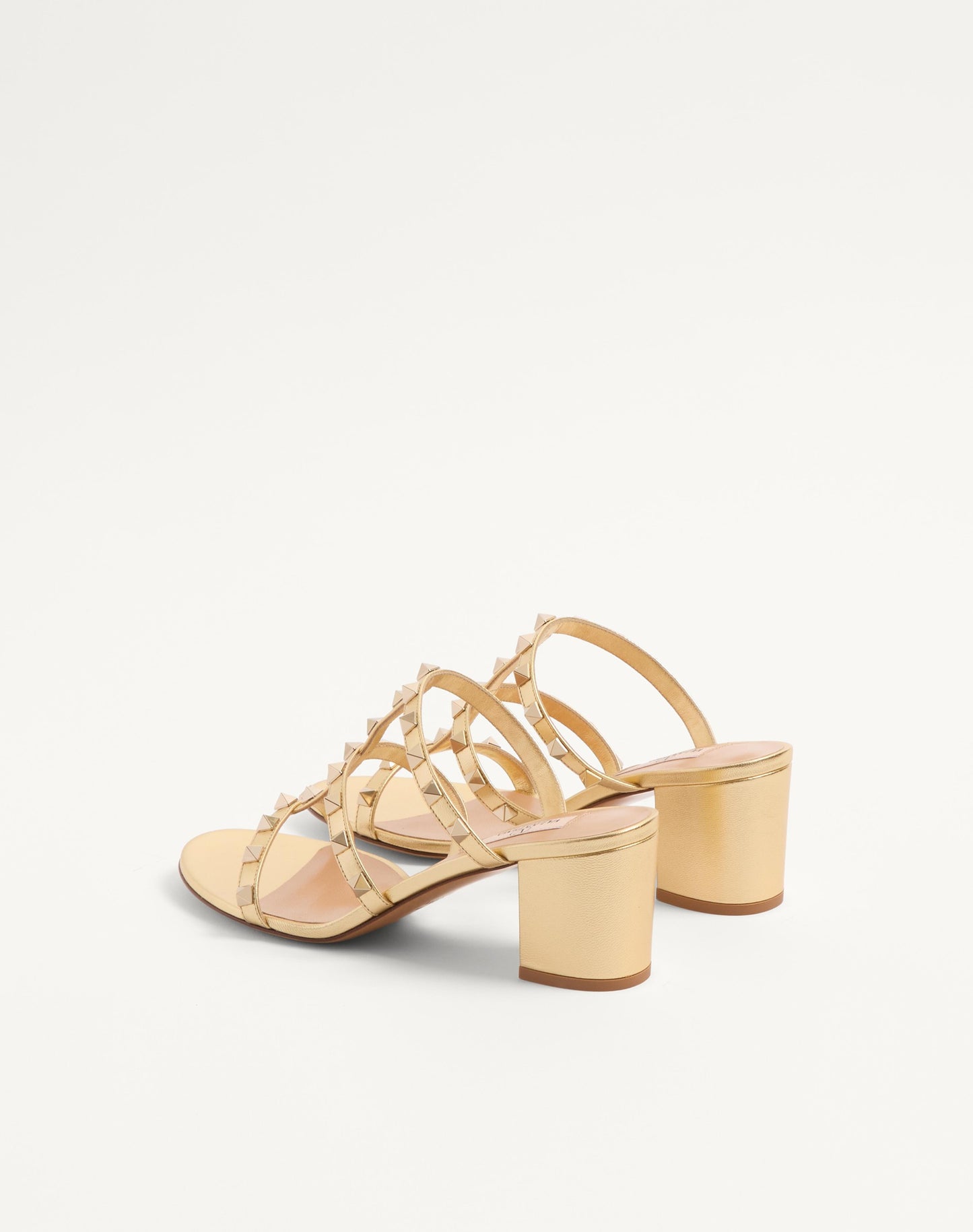 Rockstud Slide Sandal In Laminated Nappa Leather 60mm