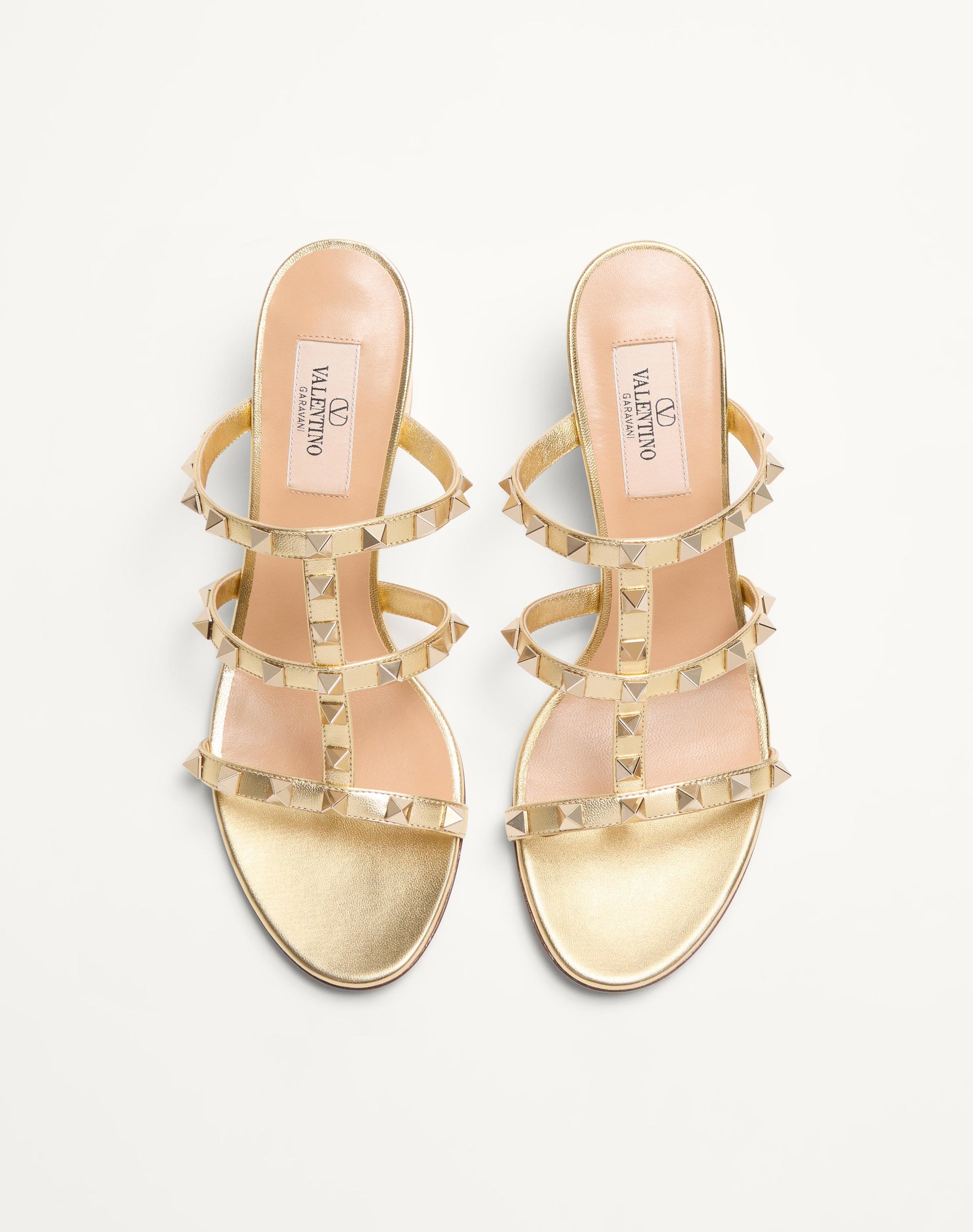 Rockstud Slide Sandal In Laminated Nappa Leather 60mm