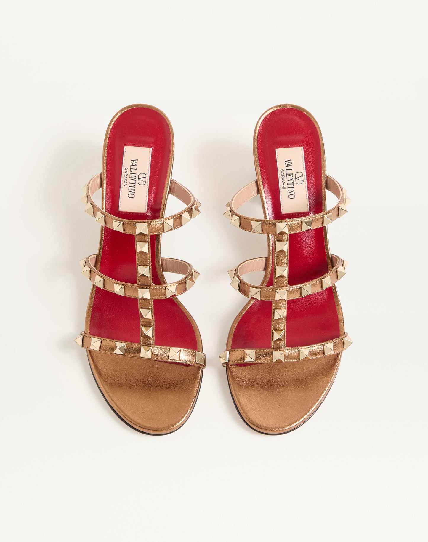 Rockstud Slide Sandal In Laminated Nappa Leather 60mm