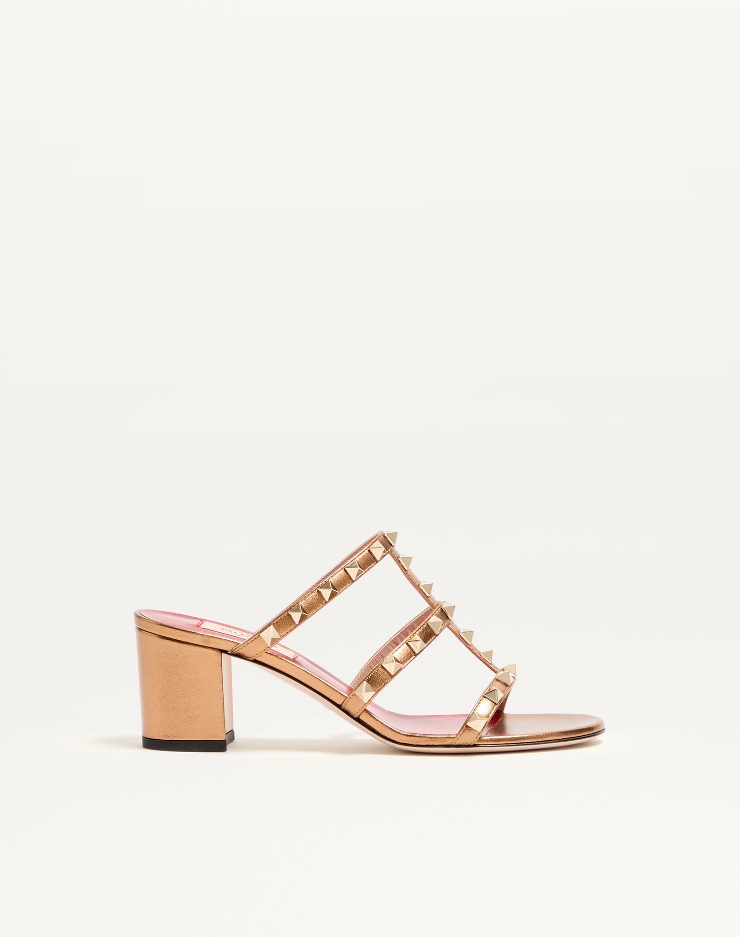Rockstud Slide Sandal In Laminated Nappa Leather 60mm