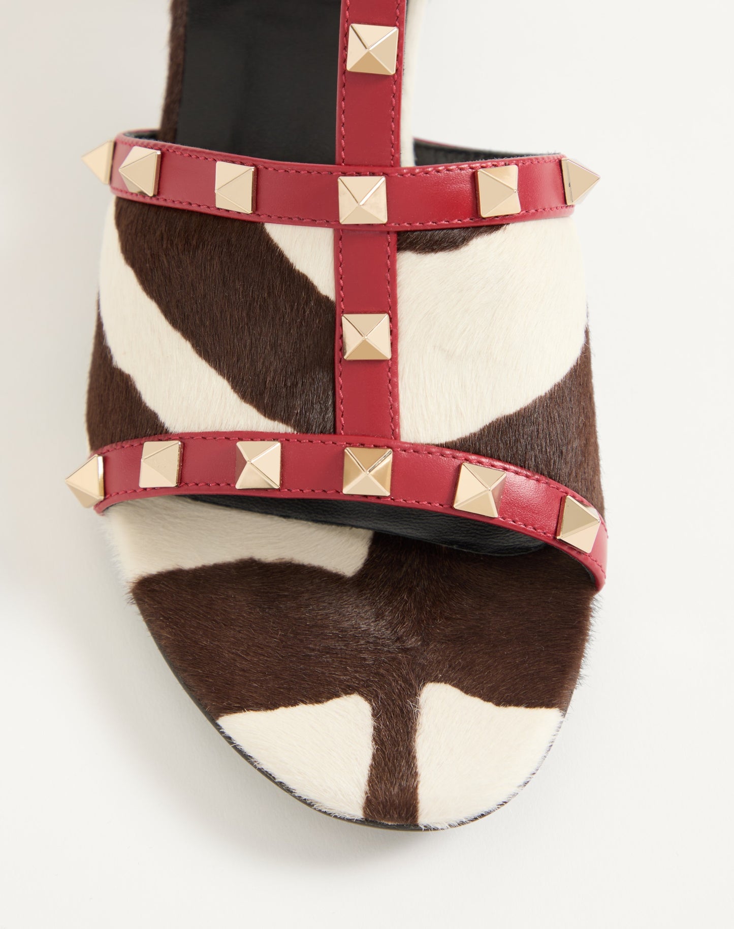 Rockstud Slide Sandal In Pony-effect Calfskin 60mm