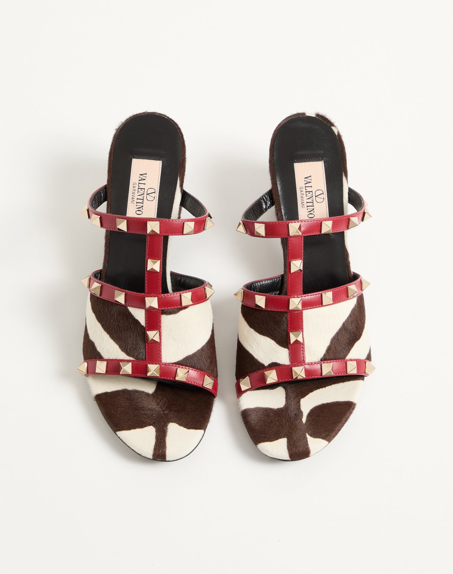 Rockstud Slide Sandal In Pony-effect Calfskin 60mm