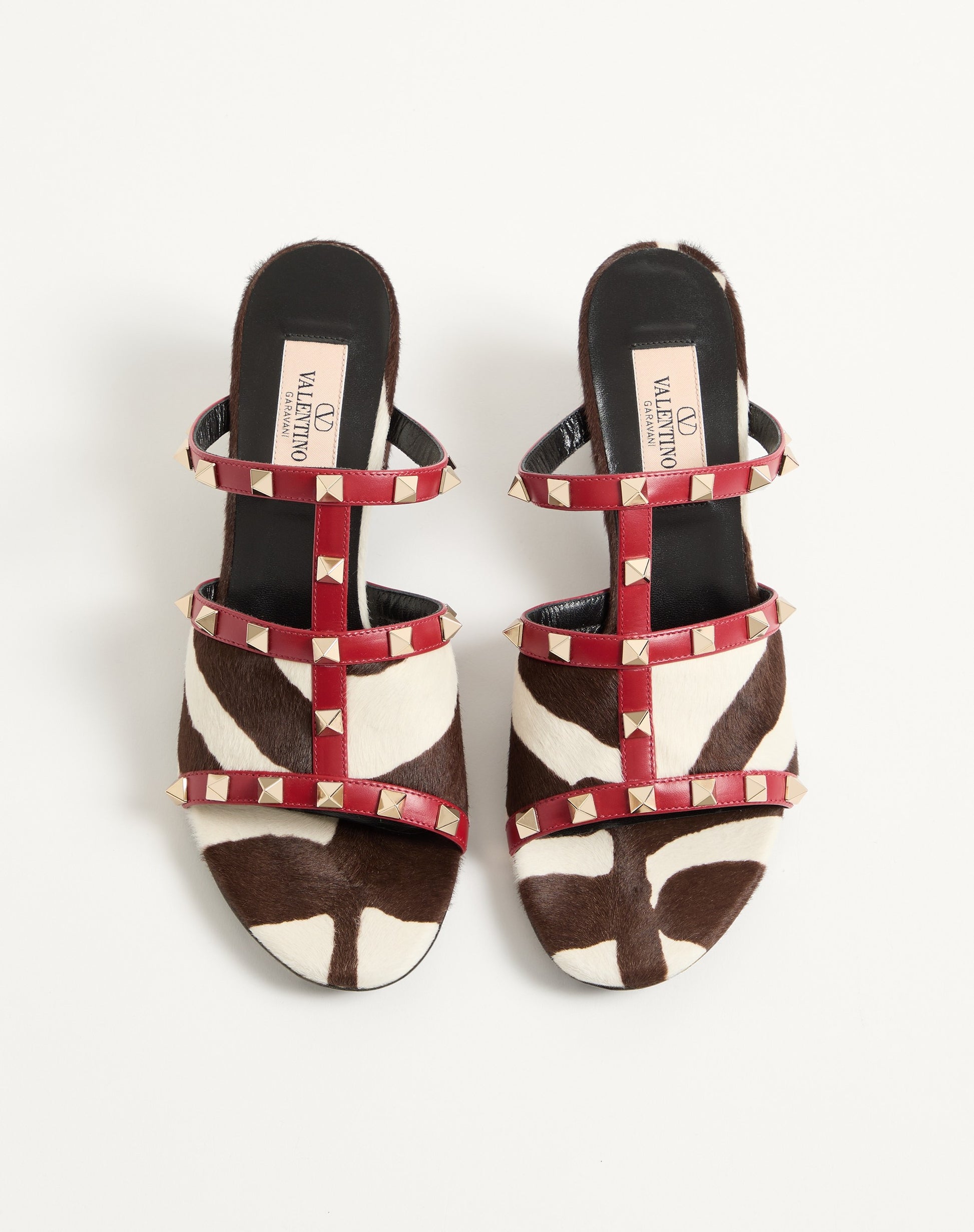 Rockstud Slide Sandal In Pony-effect Calfskin 60mm