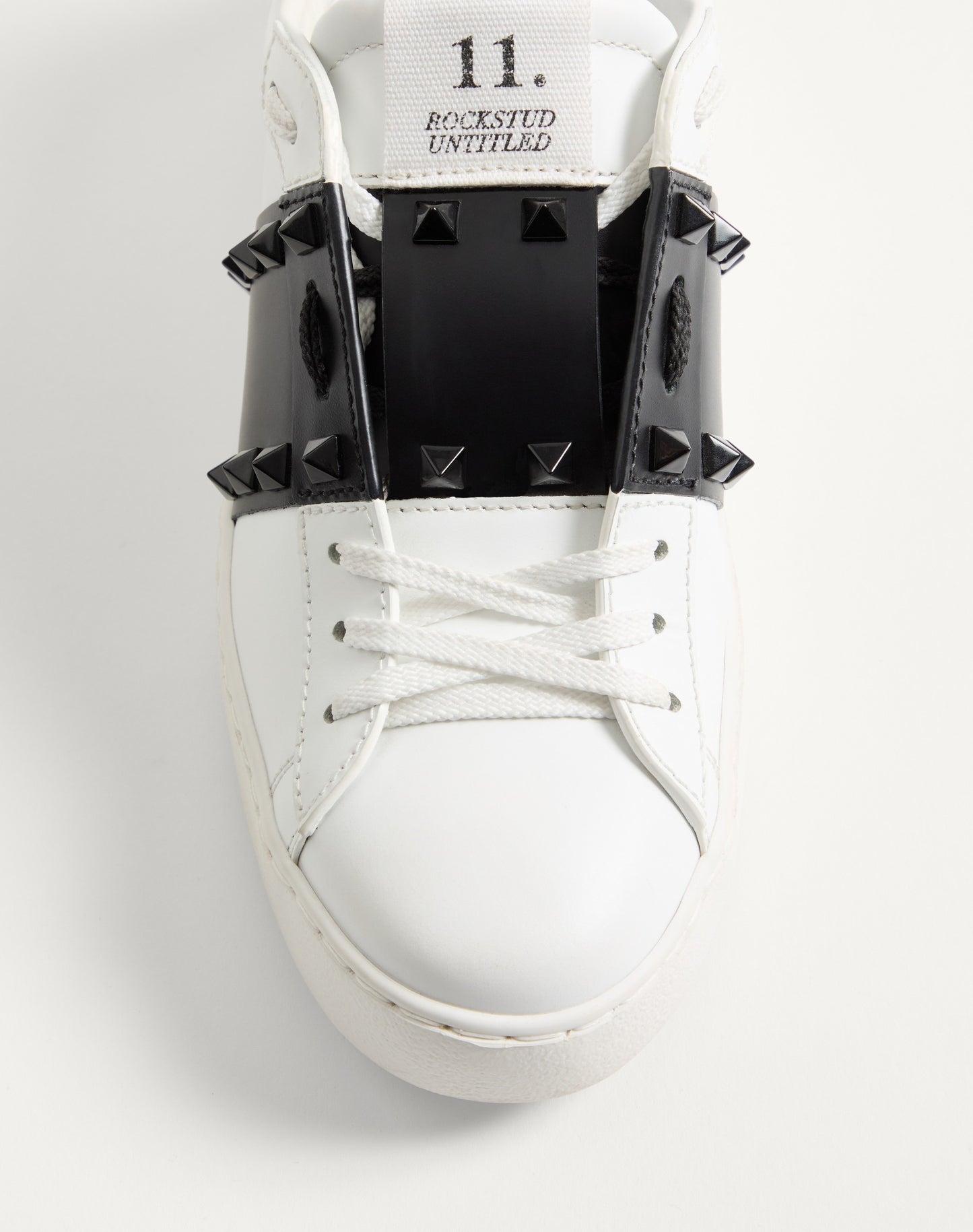 Rockstud Untitled Sneaker In Calfskin Leather With Tonal Studs