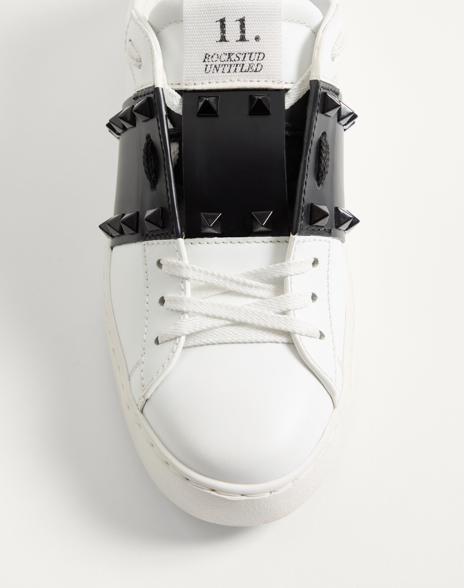Rockstud Untitled Sneaker In Calfskin Leather With Tonal Studs