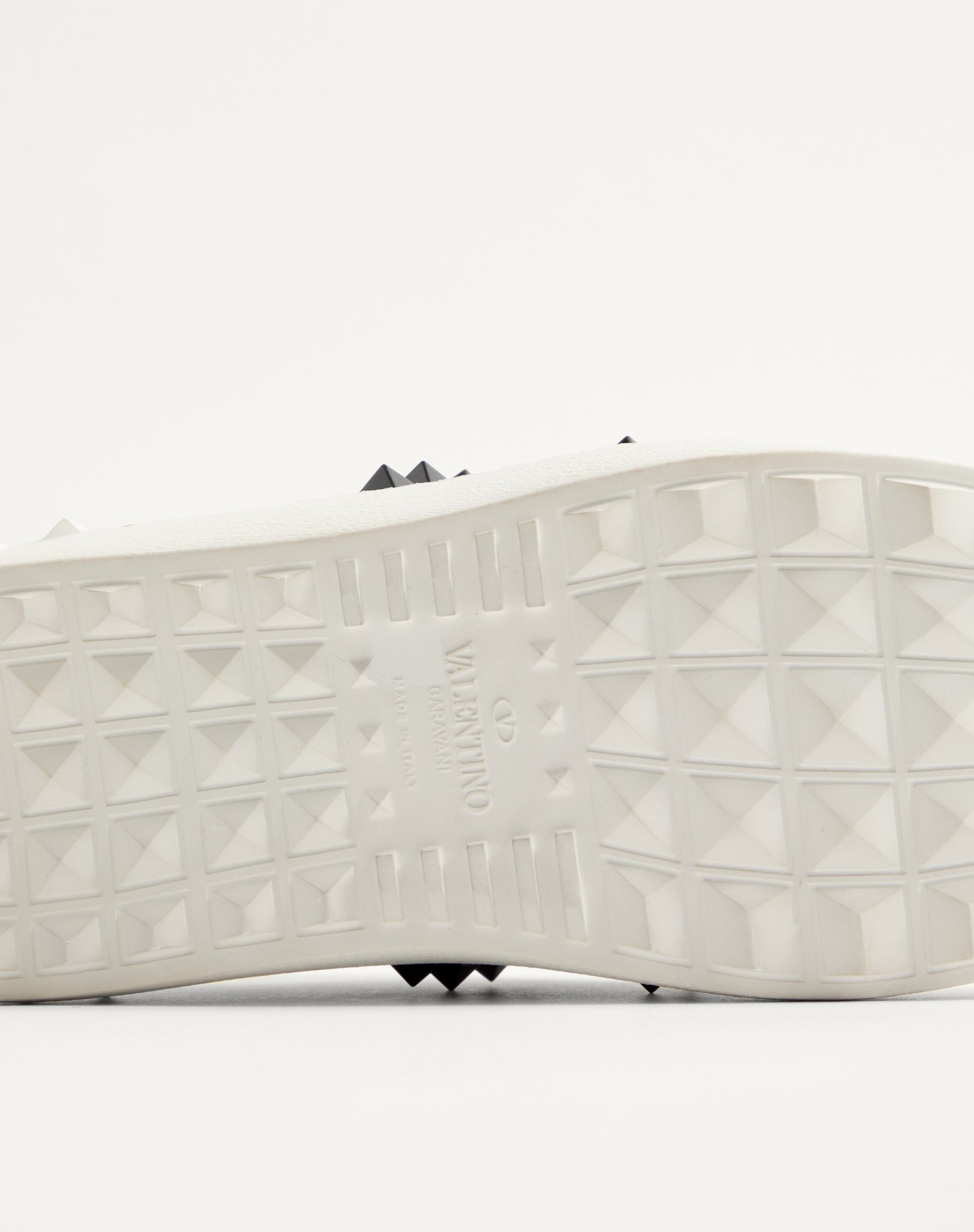 Rockstud Untitled Sneaker In Calfskin Leather With Tonal Studs