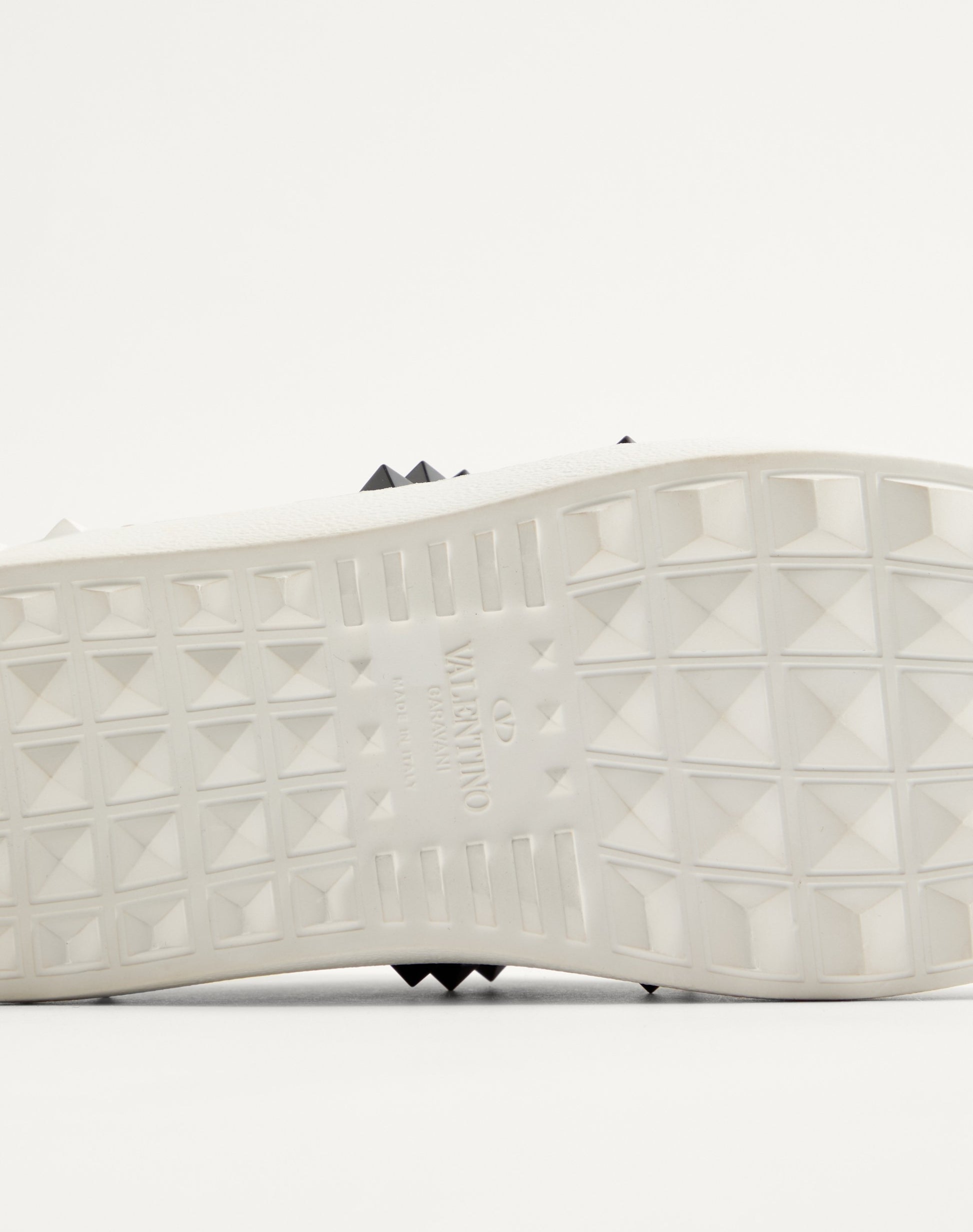 Rockstud Untitled Sneaker In Calfskin Leather With Tonal Studs