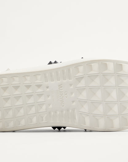 Rockstud Untitled Sneaker In Calfskin Leather With Tonal Studs
