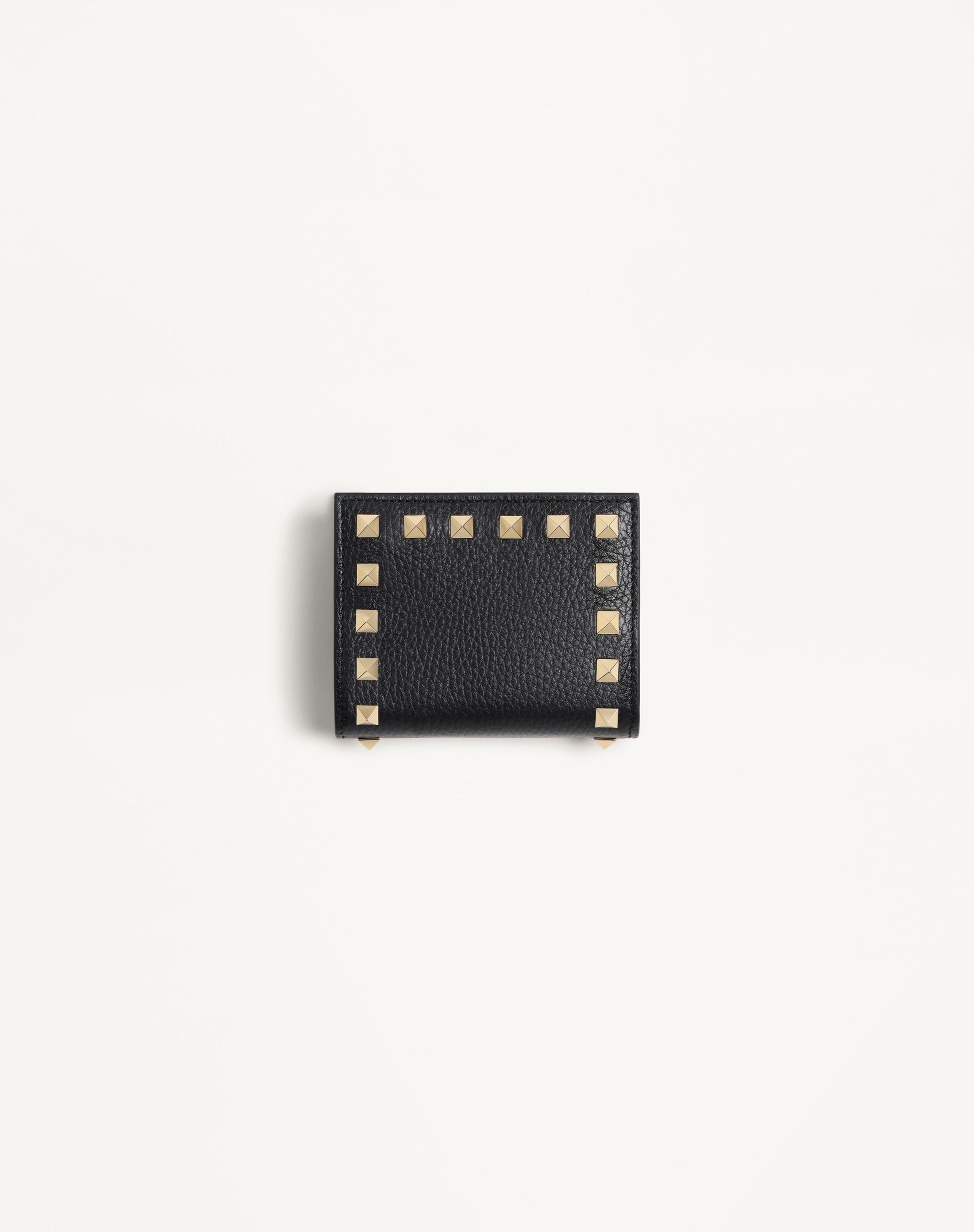 Rockstud Wallet In Grainy Calfskin