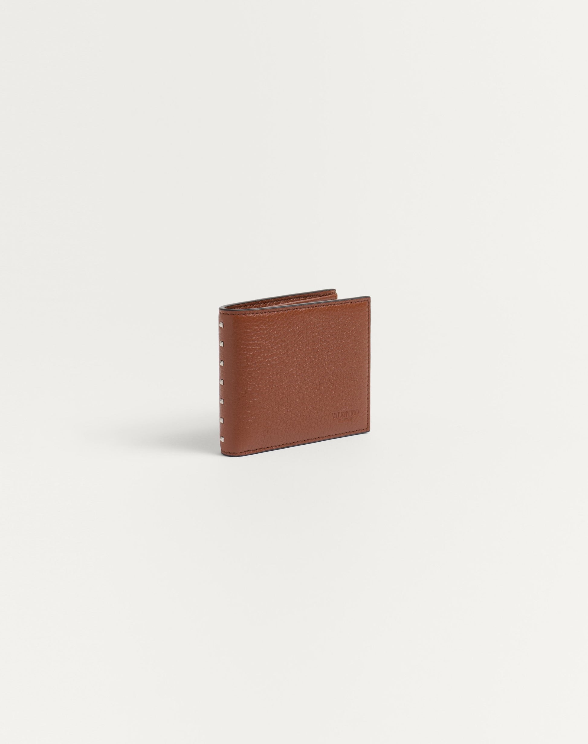Rockstud Wallet In Grainy Calfskin
