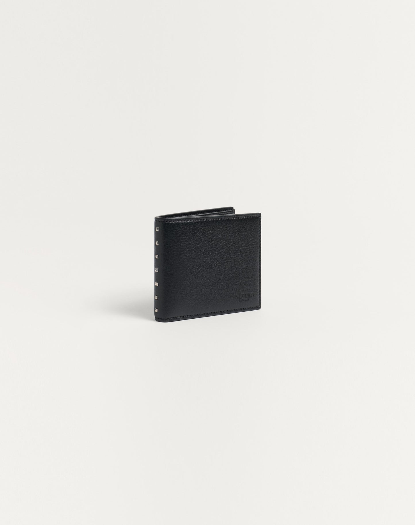 Rockstud Wallet In Grainy Calfskin