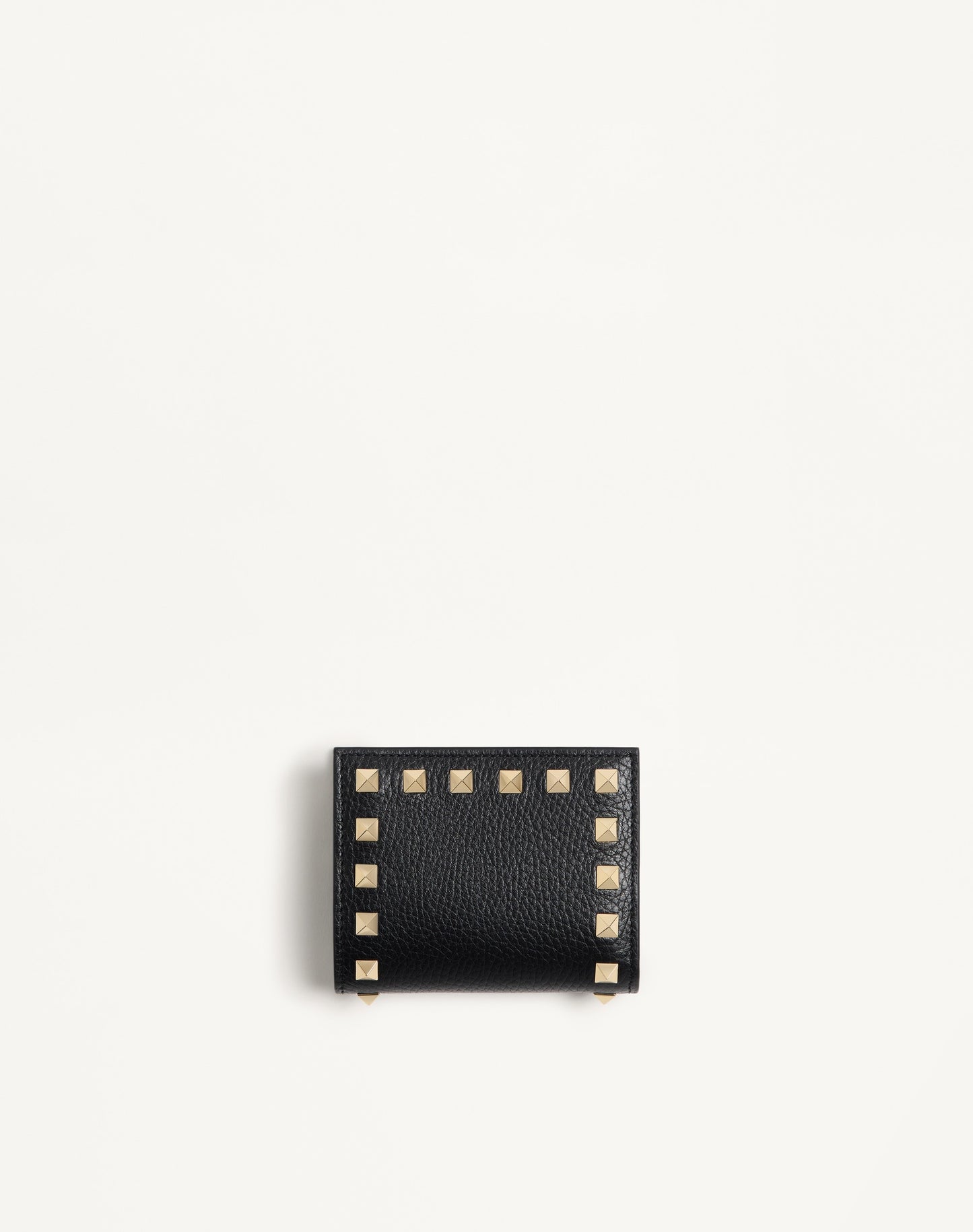 Rockstud Wallet In Grainy Calfskin