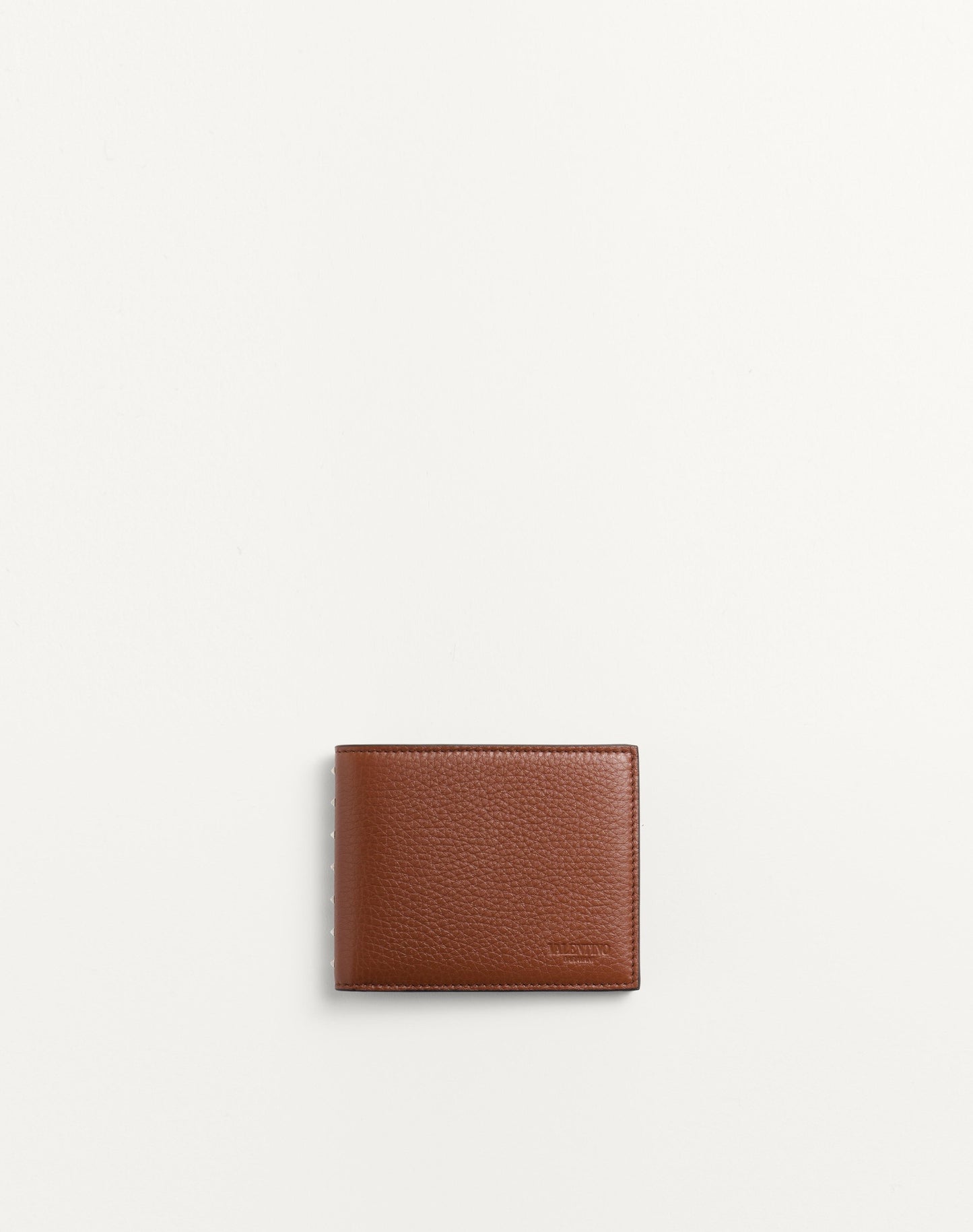 Rockstud Wallet In Grainy Calfskin