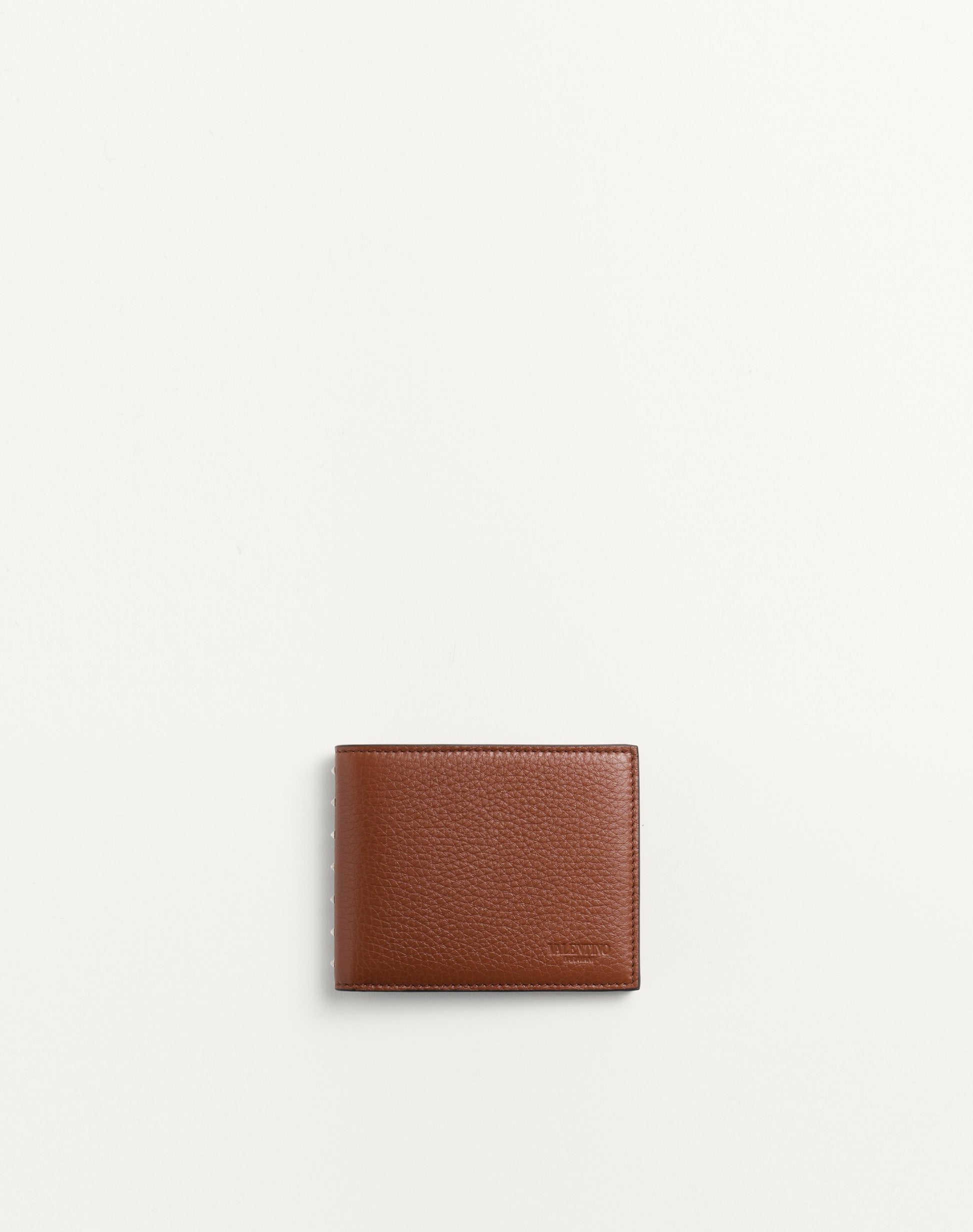 Rockstud Wallet In Grainy Calfskin