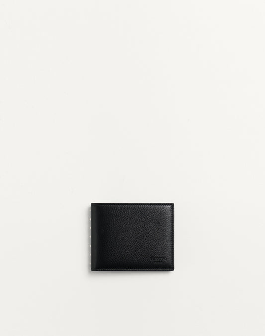 Rockstud Wallet In Grainy Calfskin