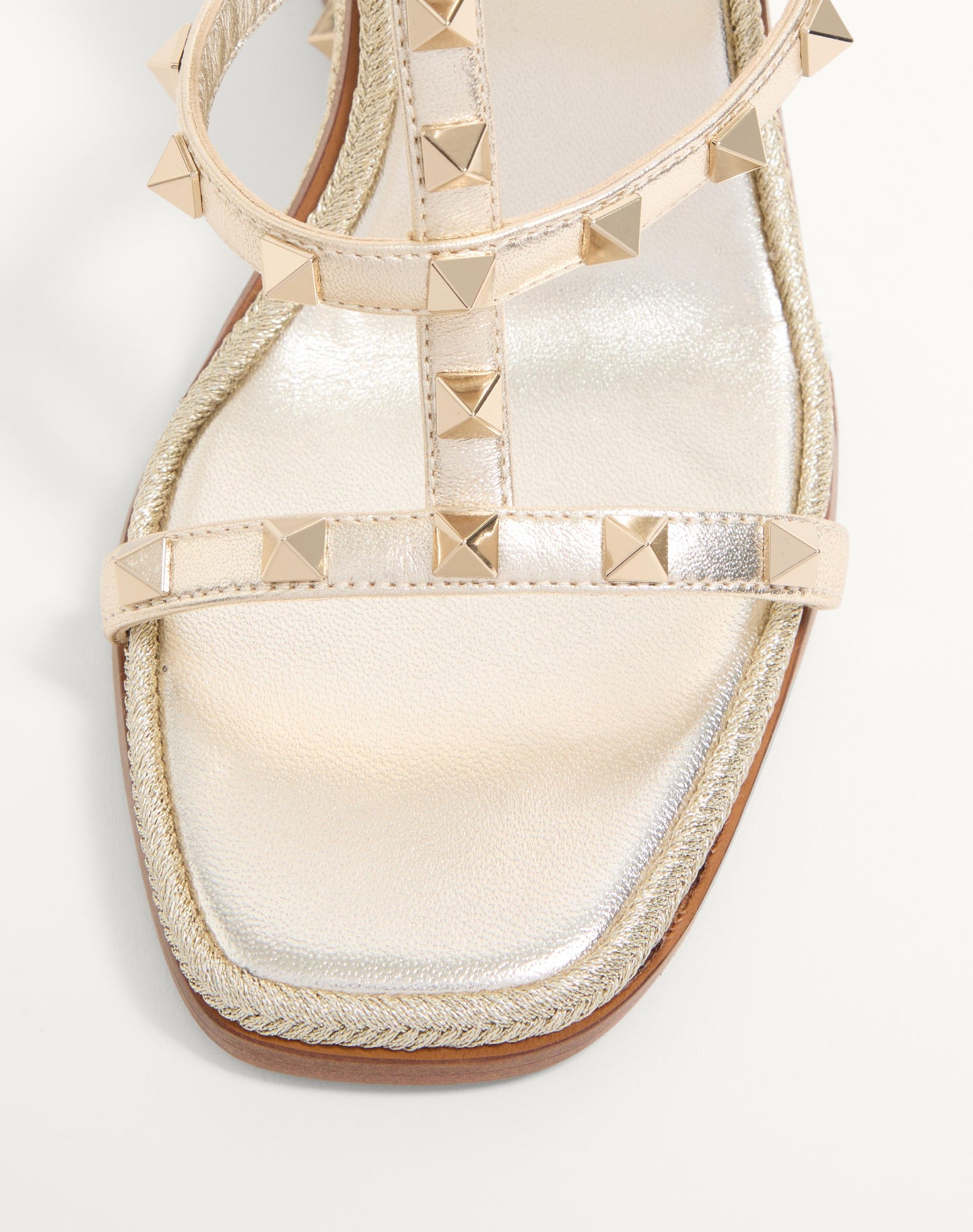 Rockstud Wedge Sandal In Laminated Nappa With Cornely Embroidery 100mm