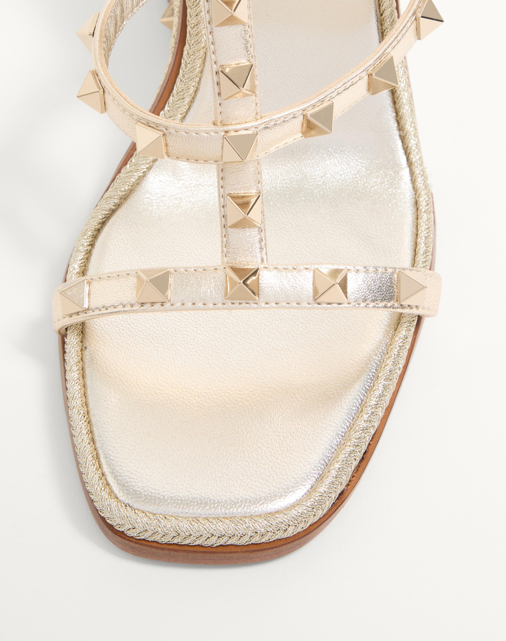 Rockstud Wedge Sandal In Laminated Nappa With Cornely Embroidery 100mm