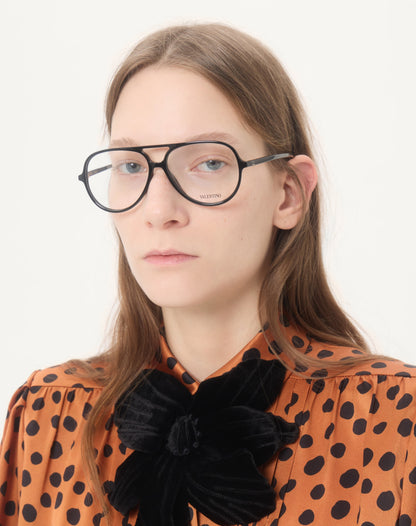 Round Acetate Eyewear in Black