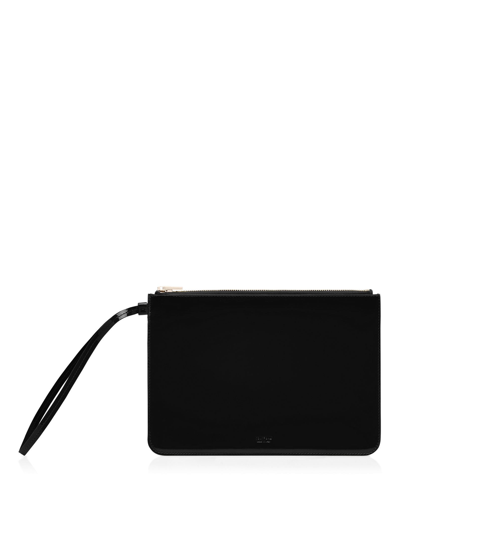 Patent Leather Blade Zipped Wristlet Pouch