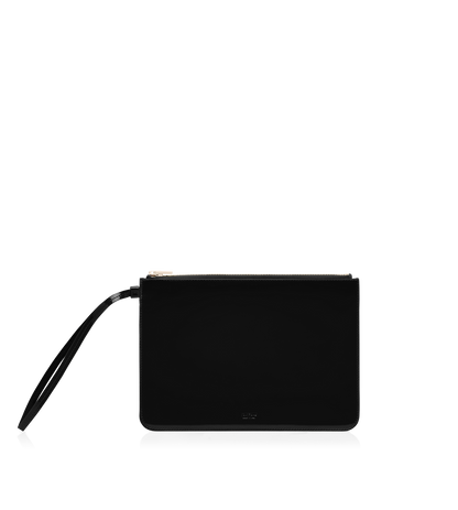 Patent Leather Blade Zipped Wristlet Pouch