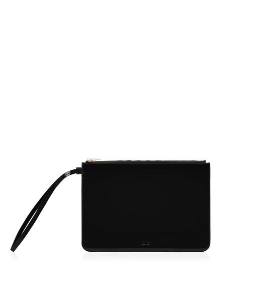 Patent Leather Blade Zipped Wristlet Pouch