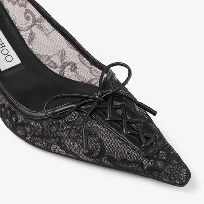 Scarlett 50 Black Jimmy Choo Lace Pumps