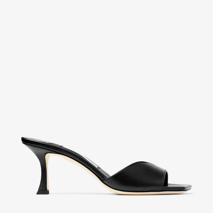 Skye 70 Black Leather Sandals