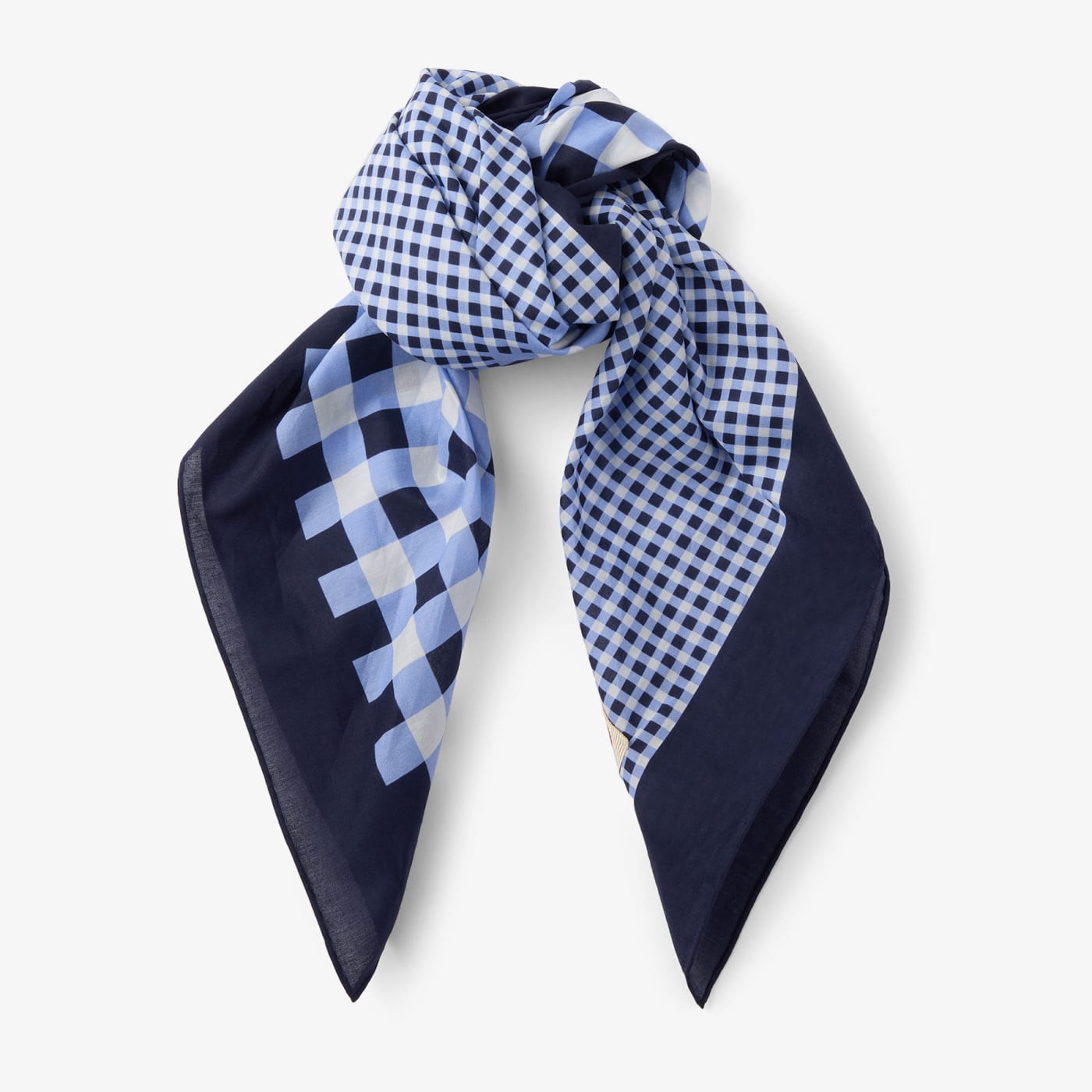 Sula Bandana Marine Mix Gingham Print Cotton Bandana