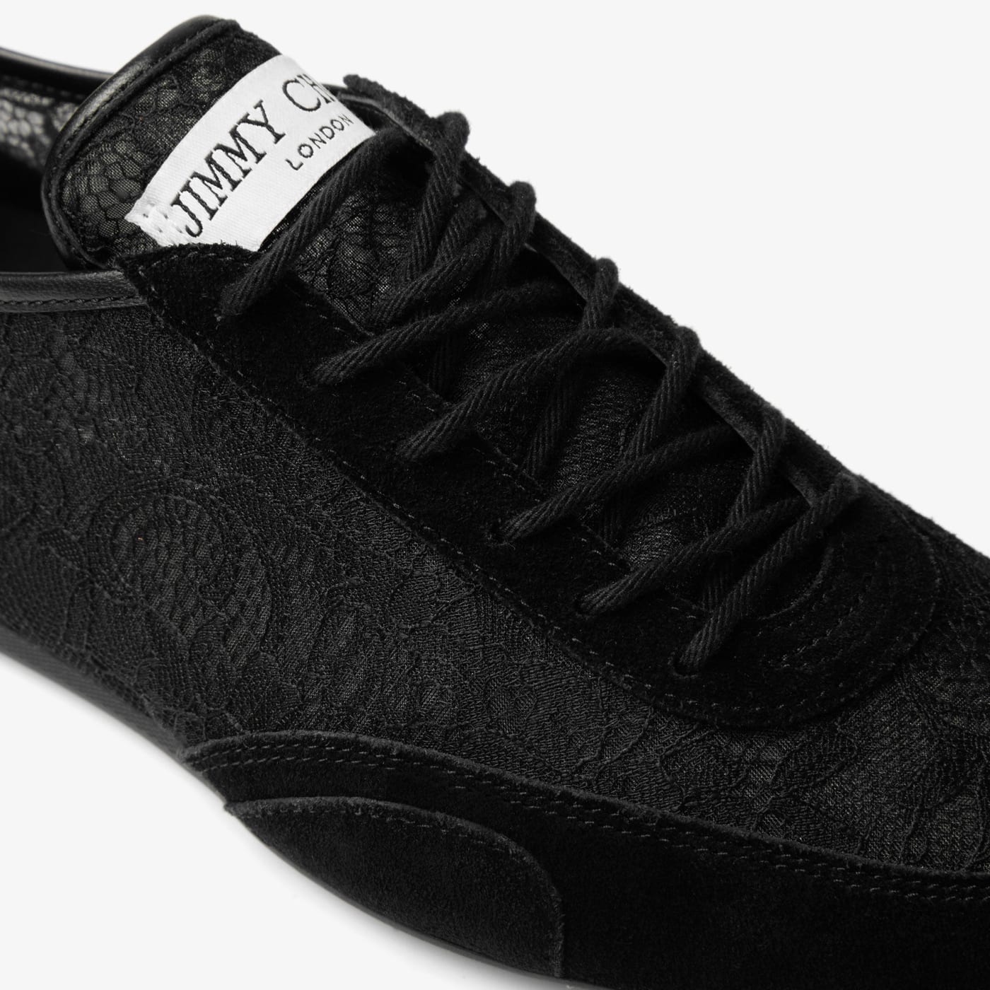Sunny F Black Leather Mix and Jimmy Choo Lace Low Top Trainers