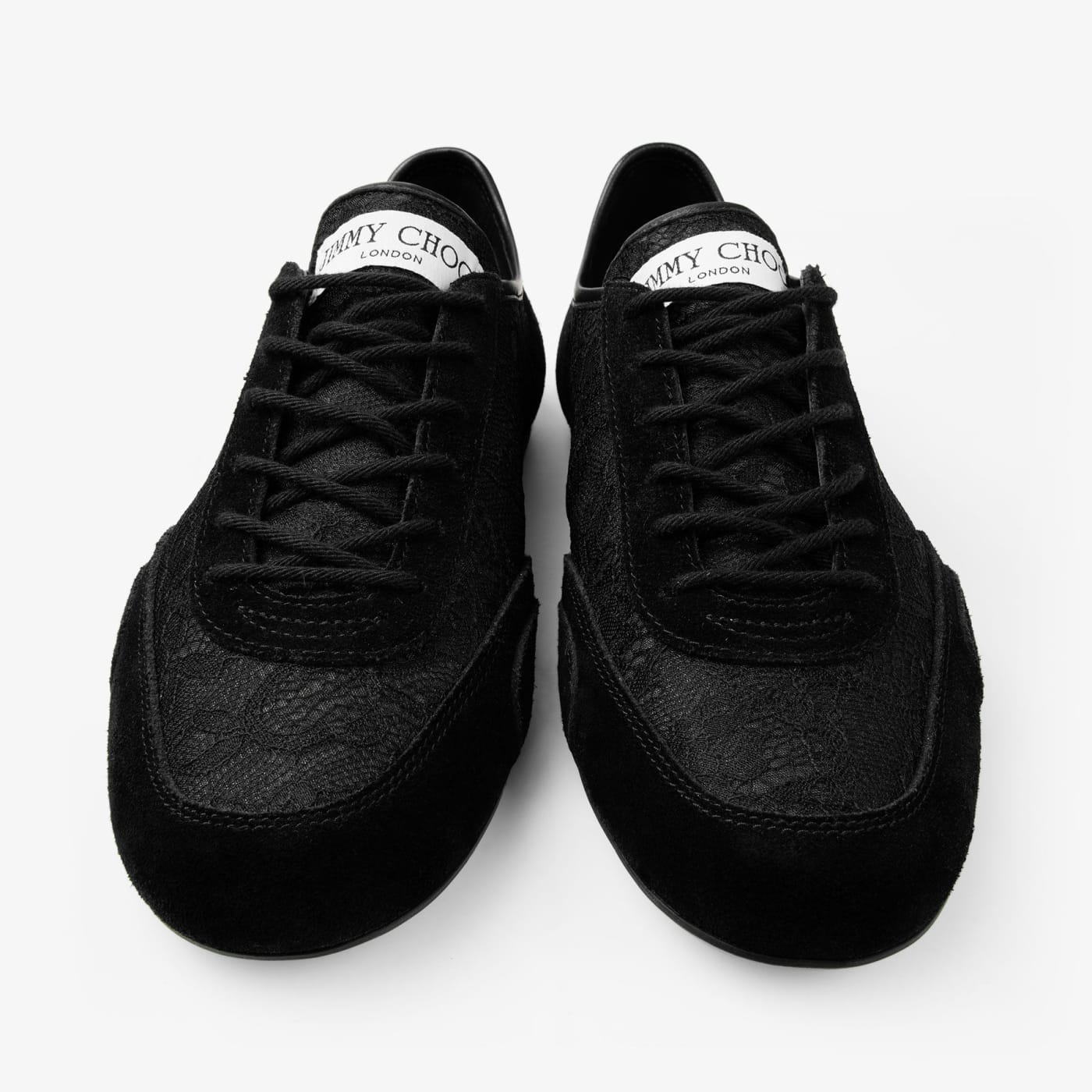 Sunny F Black Leather Mix and Jimmy Choo Lace Low Top Trainers