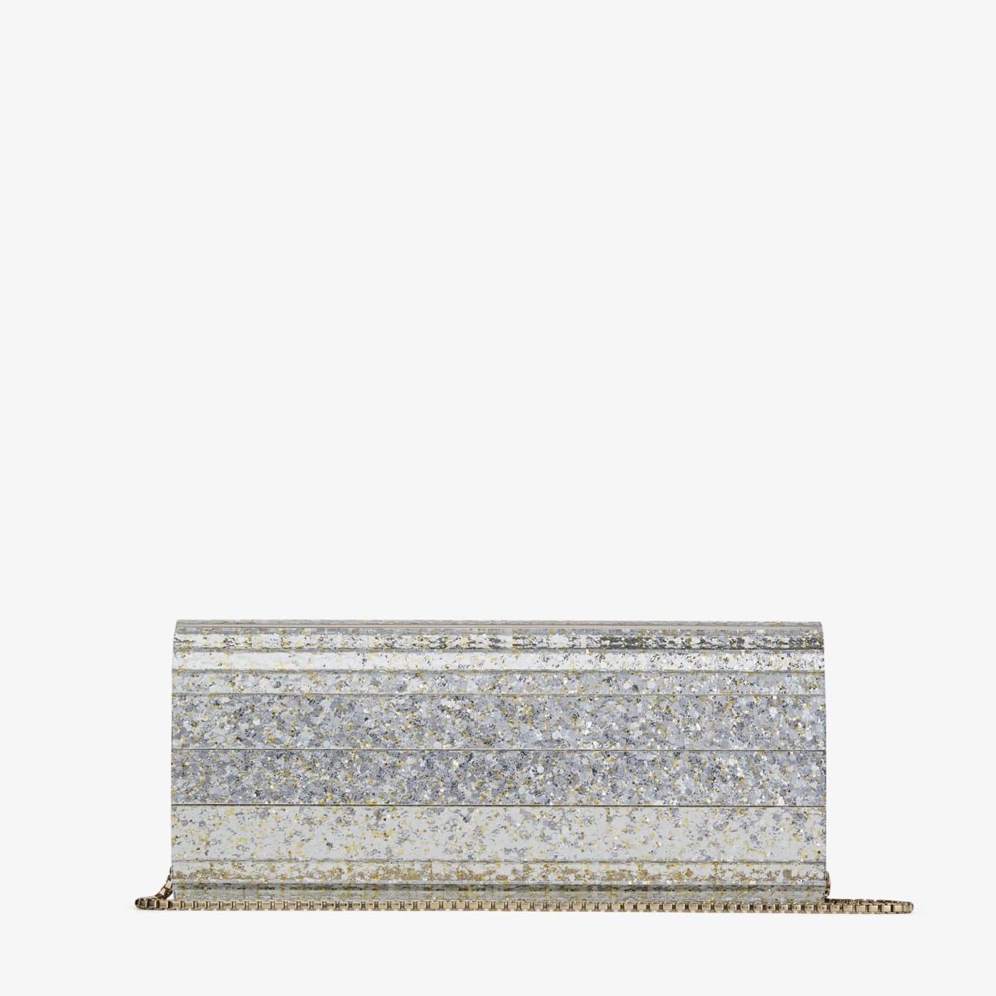 Sweetie Champagne Coarse Glitter Acrylic Clutch Bag