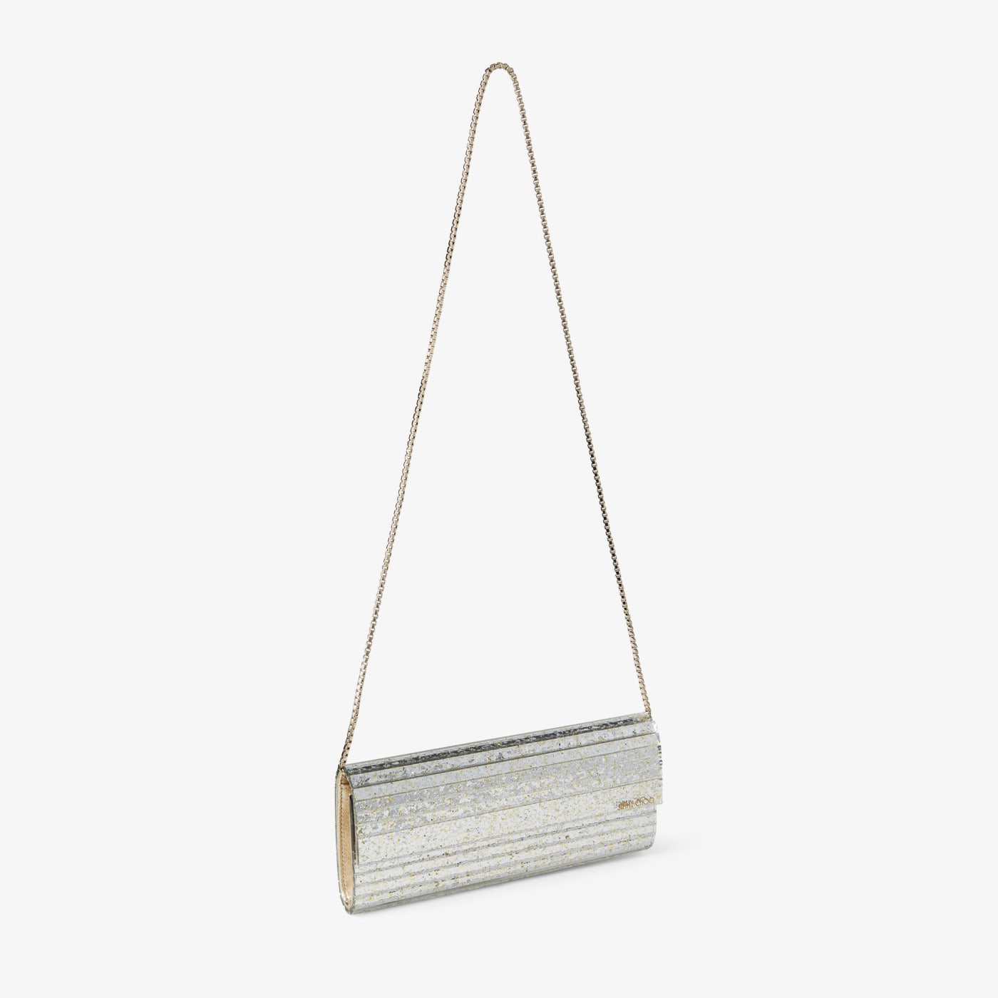 Sweetie Champagne Coarse Glitter Acrylic Clutch Bag