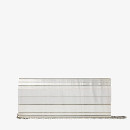 Sweetie Ivory Mother of Pearl Clutch Bag with Silver Chain Strap
