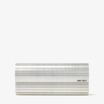 Sweetie Ivory Mother of Pearl Clutch Bag with Silver Chain Strap