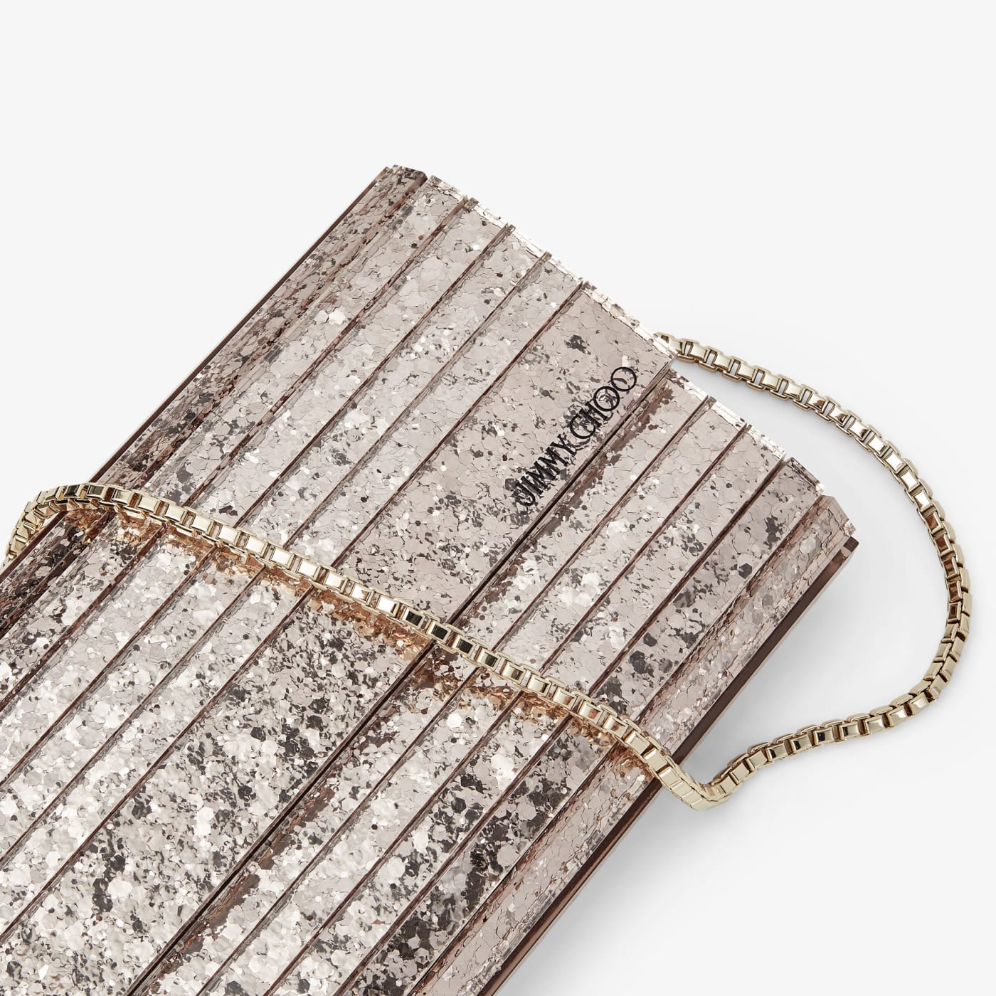 Sweetie Ballet Pink Shadow Coarse Glitter Acrylic Clutch Bag