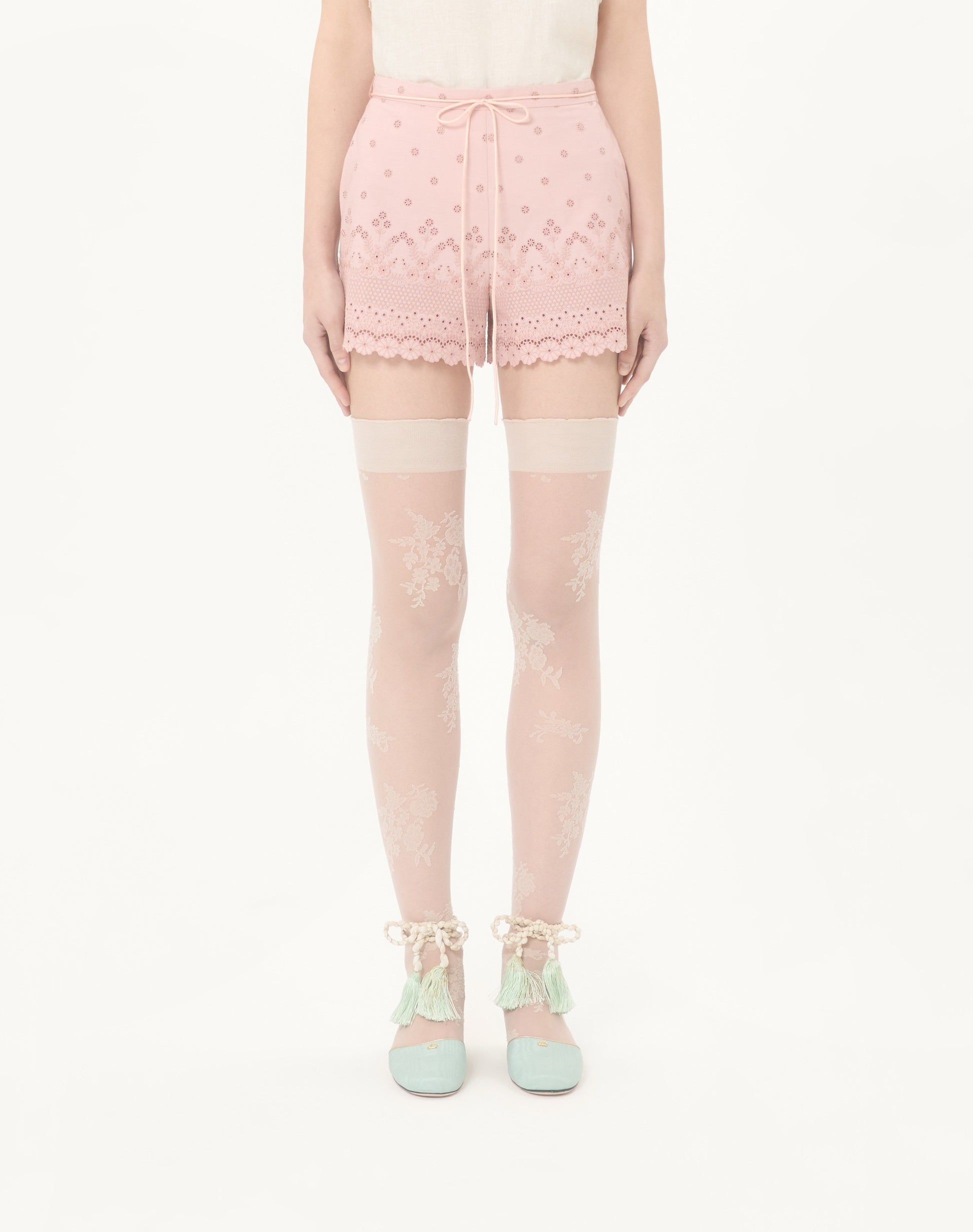 Sangallo Shorts With Fleur A Jours Daisy Pattern