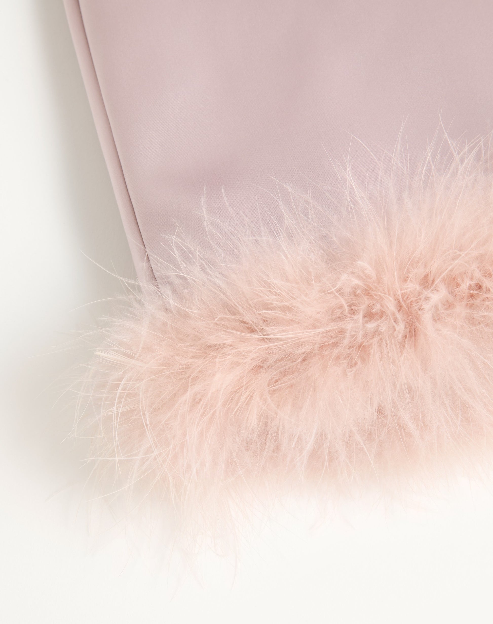 Satin Midi Skirt With Feathers