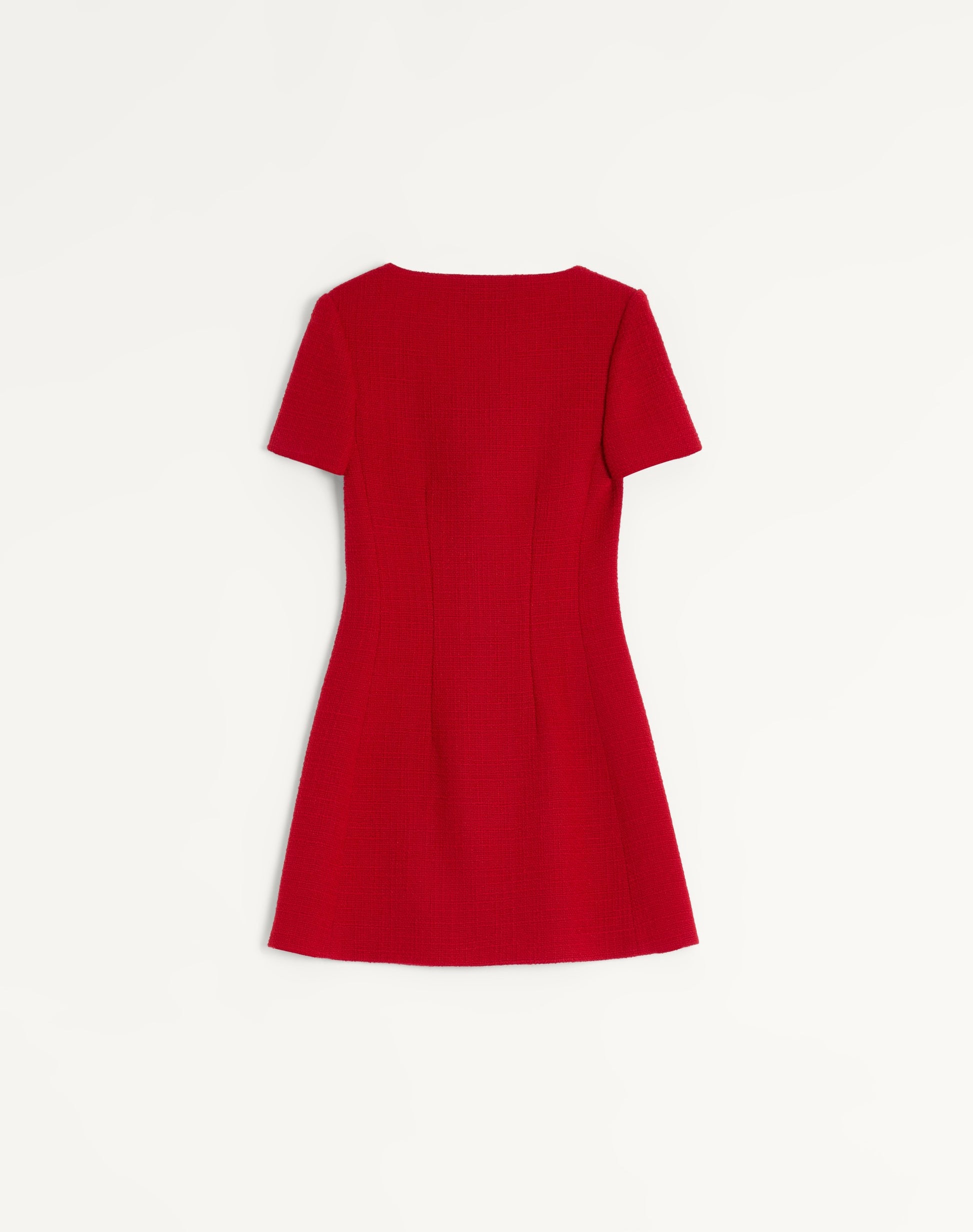 Short Dress In Plain Wool Tweed
