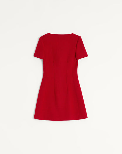 Short Dress In Plain Wool Tweed