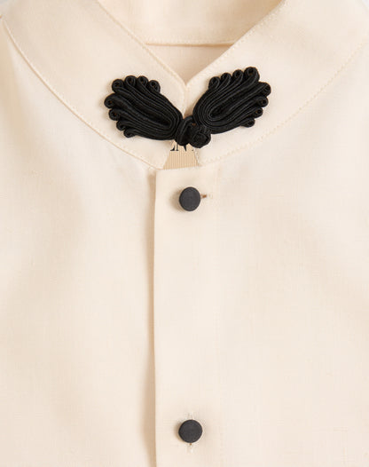 Silk Shantung Shirt With Toggle