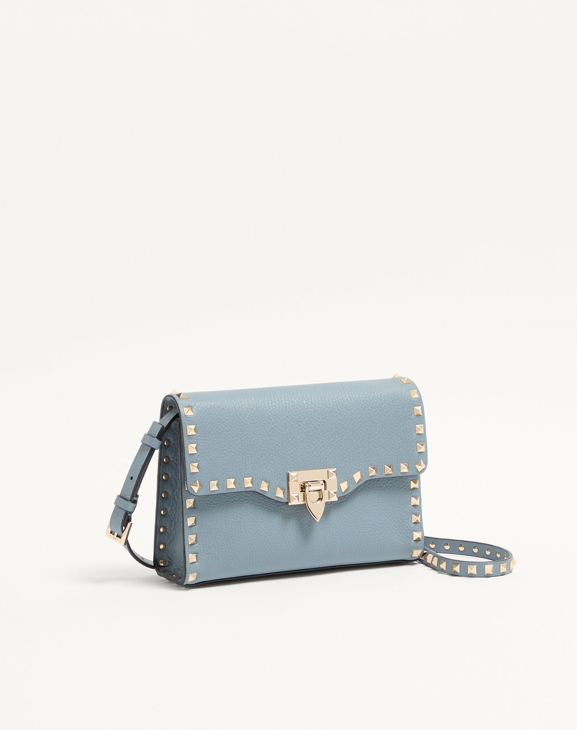 Small Rockstud Grainy Calfskin Crossbody Bag